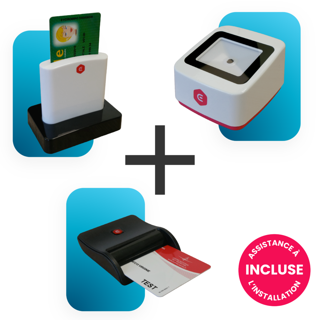 Pack lecteur QR, carte vitale et CPS